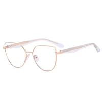MS 82214 Lunettes œil de chat à la mode pour femmes avec lentille AC Motif imprimé Cadre optique Acier inoxydable Matériau PC