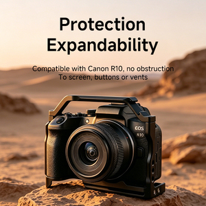 เคสกล้องสำหรับ <span class=keywords><strong>Canon</strong></span> <span class=keywords><strong>R10</strong></span> แบบมืออาชีพ ผลิตจากอลูมิเนียมอัลลอยด์ แข็งแรงทนทาน เหมาะสำหรับการถ่ายวิดีโอ Vlog และไลฟ์สด - Product Image 2