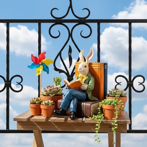Statue de lapin de Pâques pour cour extérieure, ornements de balcon, décoration de jardin, artisanat en résine, cadeaux de festival - Product Image 3