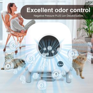 Automatic <b>Cat</b> Toilet APP Control Electric Smart <b>Litter</b> Box Large Capacity 72L Self Cleaning Green ABS Material - Product Image 3