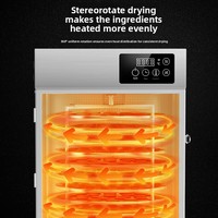 Déshydrateur alimentaire rotatif électrique en acier inoxydable 2000W pour litchis et longanes, avec minuterie numérique, à air chaud, certifié CE, vente en gros directe usine