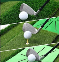 Tapis de golf 4-en-1 avec support EVA de 10 mm et mini-gazons 3D interchangeables pour simulateur de golf multifonctionnel et entraînement de frappe
