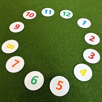 SwingPerfect Golf – Lot de 12 disques de putting en caoutchouc ambidextres pour entraînement de vitesse, cible de putting plate double face, vert
