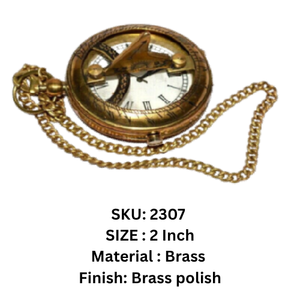 นาฬิกาบอกเวลาแบบพกพา ทำจากทองเหลืองขัดเงา สไตล์โบราณ ใช้สำหรับเดินทาง - Product Image 4