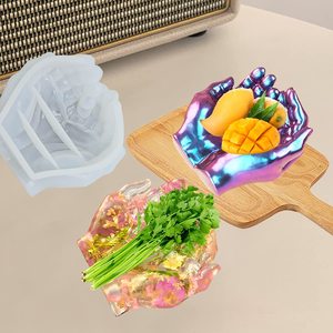 Intodiy <span class=keywords><strong>3D</strong></span> tay Hình dạng hộp lưu trữ khuôn mẫu lớn 2-tay mô hình gạt tàn Epoxy đúc nhựa Khuôn Silicone đồ trang sức làm chủ - Product Image 5
