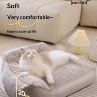 Lit pour chat en coton PP toutes saisons, amovible et lavable ; Maison pour chat chaude pour l'hiver
