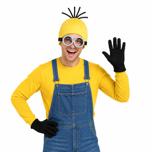 Accesorios de Disfraz de Halloween, Gafas Steampunk, Gorro Amarillo de Punto, Guantes Negros, Disfraz de Cosplay para Fiesta - Product Image 6