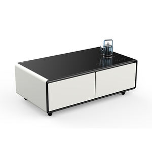 Muebles inteligentes, sala de estar, <span class=keywords><strong>nevera</strong></span>, <span class=keywords><strong>mesa</strong></span> de centro, blanco con hervidor de agua hirviendo, carga inalámbrica, cajón refrigerado - Product Image 1