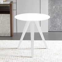 Petite table basse/de côté en bois noir avec base en plastique, emballage standard