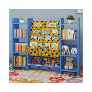 Display Vloerstaande Baby Boek Rek Boekenplank, Handig Ruimte Besparen Houten Childrens Boekenkast/