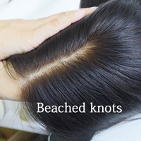 Peluca Médica de Cabello Virgen Pre-Decolorado con Nudos, Color Natural, Encaje Frontal HD Francés, Encaje Transparente Indetectable, Atada a Mano