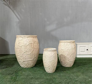 Jarrón de Cerámica Blanco Marfil Minimalista y Elegante con Borde Moderno en Relieve para <span class=keywords><strong>Phragmites</strong></span> - Product Image 2