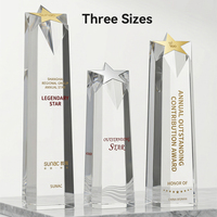 Trophée étoile en cristal K9 personnalisé, plaque pilière inclinée gravée sur mesure pour la reconnaissance des champions des ventes et l'excellence corporative
