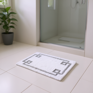 Tapis de bain en coton tufté Db 20x30, moderne, tufté à la main, doux, lavable, rectangulaire, pour la maison, l'hôtel, la salle de bain - Product Image 2