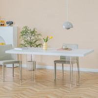 Gesinterter Stein-Esstisch mit Acrylbeinen Kratzfeste, Pflegeleichte Oberfläche Modern Minimalistisch für Kleine Wohnungen