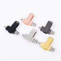 Gadget typeusb 2-in-1 Flash Drive Dual-interface berputar logam kecepatan tinggi U Disk komputer ponsel Universal