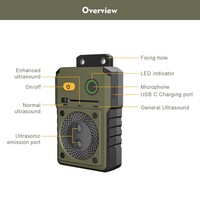 Répulsif à ultrasons pour chiens, portée de 15 m (50 pieds), émetteurs doubles, 118 dB, 3 modes, étanche IPX4, batterie de 2000 mAh, 45 jours d'autonomie en veille