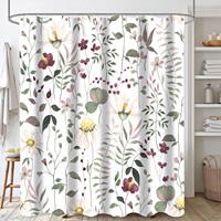 Tirai Mandi Poliester Motif Bunga Tirai Kamar Mandi Tirai Mandi Poliester Cetak Digital Kustom Tirai Mandi Cetak Digital Grosir 33