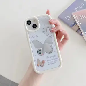 Mode buntes Bild mit Schmetterling Design Silikon Telefon Zubehör Fall Rückseite für Iphone 12 13 14 15 Pro max