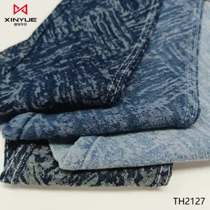 قماش الدنيم الأزرق اللون بعرض 180 سم قماش الحرير المتموج 100% قطن 12 أونصة مع قماش جيد التمدد