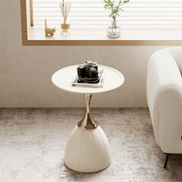 Petit mini meuble de salon luxueux Table basse ronde moderne d'intérieur nordique en métal pour canapé-lit