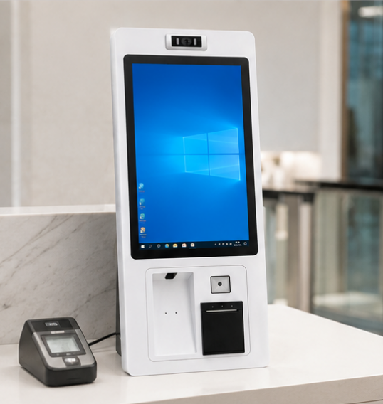 Android 11 Floor Standing Hotel Kiosk 24" Touch Screen Facial Recognition SDK 128GB Storage Intel Core I3/i5/i7 1920x1080 LCD
