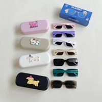 Lot de 2 Nouveautés Lunettes de soleil carrées à monture intégrale pour enfants, légères, protection UV400, style moderne, pour bébés, printemps-été