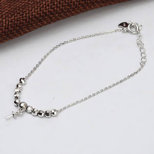 Women's DIY Accessories Set Fine Beaded <b>Bracelet</b> Adjustable S925 <b>Silver</b> <b>Chain</b> 10 <b>Silver</b> Beads 1 Necklace Handmade Empty Pearl - Product Image 3
