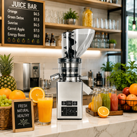 Extracteur de Jus Commercial Automatique 750W en Acier Inoxydable Finition Miroir à Large Ouverture avec Séparation de la Pulpe