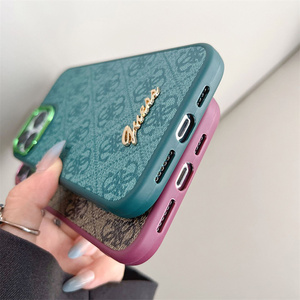 Custodia per <span class=keywords><strong>telefono</strong></span> in pelle <span class=keywords><strong>di</strong></span> lusso con marchio <span class=keywords><strong>di</strong></span> design elettrolitico per iPhone 15 14 13 Pro Max <span class=keywords><strong>cover</strong></span> per cellulare per ragazze - Product Image 5