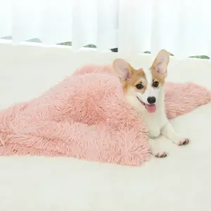 55*40cm Wholesale Custom Designer Plush Winter Korean Faux Fur Soft Sofa Covers Quality Cat Fleece Luxury Puppy Pet Dog Blanket