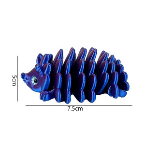 Figura de erizo impresa en 3D de 7,5 cm, juguete decorativo azul para niños y estudiantes - Product Image 1