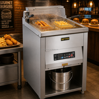 Friteuse électrique intelligente 40L pour la fonte de graisse solide, avec thermostat précis 60-200°C, seau à huile commercial vertical en acier inoxydable, 6Kw/9Kw