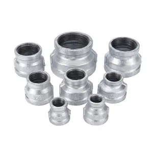 Bulk pipe fitting galvanized female reducing socket weld/thread coupling malleable iron quick coupling