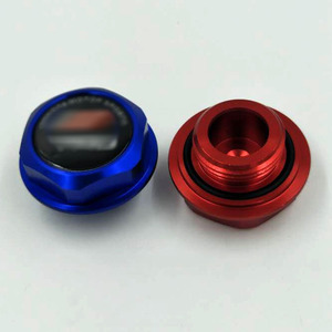 Bouchons de remplissage d'huile Trd en alliage d'aluminium, universels, rouge et bleu, pour remplacement du moteur de voiture - Product Image 3