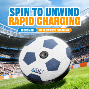 Power Bank a Forma di Pallone da Calcio 5000mAh/10000mAh, Caricabatterie Esterno Portatile per Telefoni Cellulari, Compatibile con iPhone Samsung Android - Product Image 2