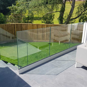 Profil en aluminium en forme de L Garde-corps à base en L Garde-corps en verre sans cadre Système de balustrade à profilé en <span class=keywords><strong>U</strong></span> Garde-corps en verre en L - Product Image 5