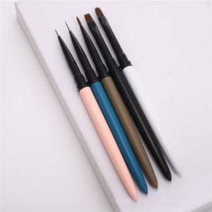 5Pcs Multicolor Matte Handle Nail Art Brush Set Non Shedding Nylon Bristles for Salon Gel Design - Product Image 5