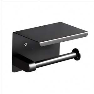 Porte-rouleau de papier mural en acier inoxydable épaissi pour salle de bain avec fonction de stockage - Product Image 1