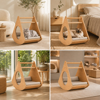 Maison pour animaux de compagnie en bois massif, moderne, luxueuse, minimaliste, durable, écologique, OEM/ODM pour chats et chiens - Meuble d'angle durable Pet Duke