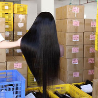 Vente en gros de perruques 100% naturelles, perruques en cheveux vierges lisses en soie, perruques à dentelle frontale, perruques en cheveux humains pour femmes noires