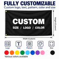 Drapeau personnalisé en polyester 3x5 pieds avec logo personnalisé, impression numérique, bannière publicitaire extérieure pour la promotion des entreprises, événements sportifs