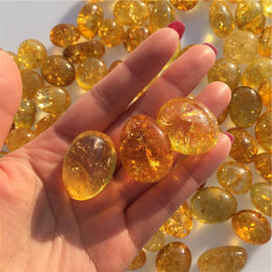 Natürliche Riss kristalle Citrin Crackle Quarz Tumble <span class=keywords><strong>Stone</strong></span> zur Heilung von Volks handwerk Traditionelles Kristall handwerk Produkt - Product Image 5