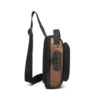 Bolso de Pecho de Piel Sintética PU de Calidad para Hombre, Estilo Bandolera, Deportivo, Impermeable, Antirrobo, con Cremallera y Puerto USB, Ideal para Senderismo y Correr