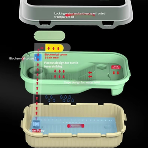 Schildkröten-Aquarium mit Fäkalien-Trennfilter und Drehbarem Regenfallrohr, Lebensraum für Aquatische Schildkröten - Product Image 3