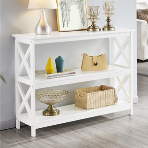 Cổ điển đơn giản bằng gỗ giao diện điều khiển Bảng 80cm hiện đại En Bois cho phòng khách Trắng & Đen lối vào hành lang & lối vào - Product Image 2