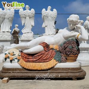 Estatua <span class=keywords><strong>de</strong></span> mujer <span class=keywords><strong>de</strong></span> mármol tallada <span class=keywords><strong>a</strong></span> <span class=keywords><strong>mano</strong></span> tumbada en hamaca - Product Image 6