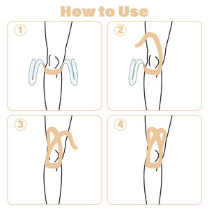 Bande de soutien élastique prédécoupée et respirante pour le genou, idéale pour le soutien du tendon rotulien lors de l'entraînement sportif - Product Image 6