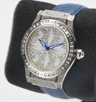Reloj de Pulsera de Cuarzo para Mujer SPARKTIME, de Alta Gama, Elegante, de Acero Inoxidable y Cuero, 38 mm, Resistente al Agua, con Abundantes Detalles Brillantes