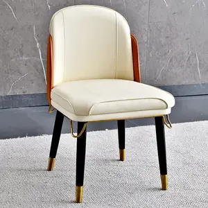 Hot Selling Luxury Metal Steel Frame Dining Chair Set Italian Leather Chairs Home Furniture Dining Room Chairs And Tables